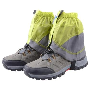Imagem de Polainas de tornozelo TRIWONDER de baixa qualidade leves e à prova d'água para caminhadas, caminhadas, mochilas, Green & Gray