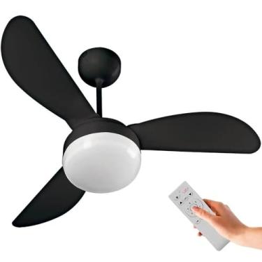Imagem de Ventilador de Teto Ventisol Fênix Inverter Black C/Controle Remoto e Placa LED 20W Integrada Bivolt
