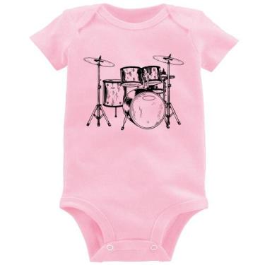 Imagem de Body Bebê Bateria Música - Foca na Moda, Rosa bebê, G