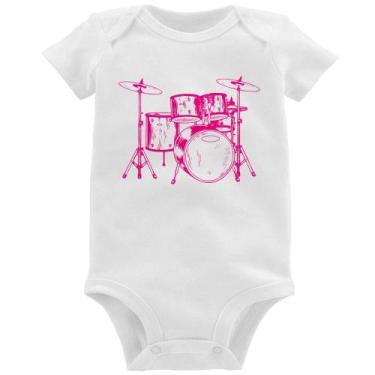 Imagem de Body Bebê Bateria Música (rosa) - Foca na Moda, Branco, G