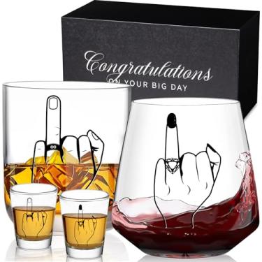 Imagem de CLUSIVC Presentes para casais de Dia dos Namorados, presentes de noivado para casais, óculos de casal de dedo anel, presentes para ele e ela, presentes de senhor e senhora, presentes de casamento para