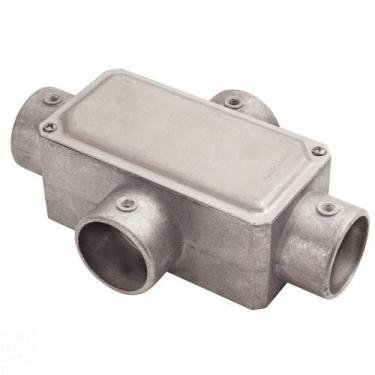 Imagem de Condulete Fixo 1" Tipo "x" - Com Tampa / Sem Rosca / Sem Pintura Tramo