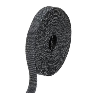Imagem de PATIKIL Fita jeans de 9,5 cm, 1 rolo de 5,5 jardas em camadas de tecido jeans artesanal faixa de cor pura para laço faça você mesmo para decoração de costura de roupas, preto