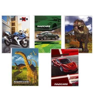 Imagem de Kit 10 Cadernos Brochurão Brochura 96 Folhas Costurado Capa Dura Tema 