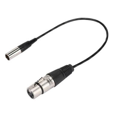 Imagem de Mini XLR a XLR Cabo Feminino Macho, Liga de Zinco Mini XLR para Cabo Adaptador XLR Padrão, 11,8in, Cabo de Arame de Cobre Protegido por Alumínio, para Câmeras SLR, Equipamentos