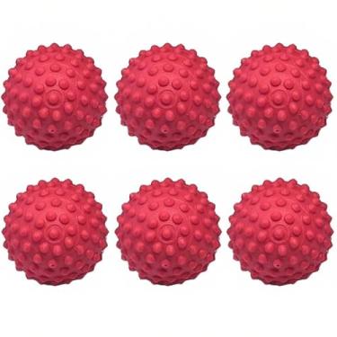 Imagem de Kit 06 Bolinha Cravo Fisioterapia Anti Stress Mão Bola Pet (Vermelho)