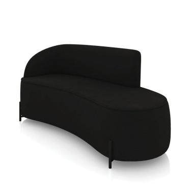 Imagem de Sofá 3 Lugares Orgânico 180cm Pé Ferro Preto Morgan Suede Preto D03 - D`Rossi