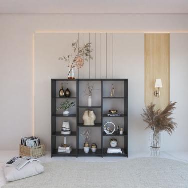 Imagem de Estante para Livros Baixa 7 Prateleiras 137,5cmx136cm London Yescasa