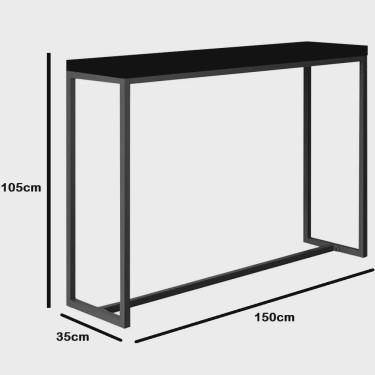 Imagem de Kit 3 Banquetas Lino + 1 Mesa Bancada Aparador Mavie 150cm Industrial Ferro Marrom 100% mdf Preto - Ahazzo Móveis