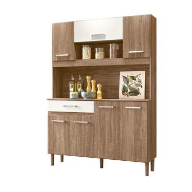 Imagem de Kit Cozinha Magazin 120 7 Portas Carvalho Rústico/Off White