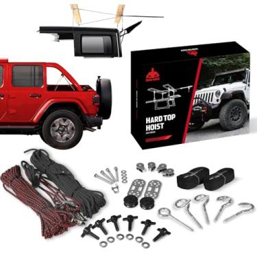 Imagem de Jack Boss Elevador de remoção Hardtop para Jeep Wrangler, compatível com todos os modelos Jeep Wrangler JK JL, talha rígida de teto de operação fácil para uma pessoa com sistema antiqueda, suporta 2,4