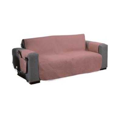 Imagem de Protetor de Sofá 2 3 4 Lugares Retrátil (1,00/1,50/1,80/2,20m) Capa Protetora Matelada Porta Objetos(Rosa,1 Lugar (Poltrona))