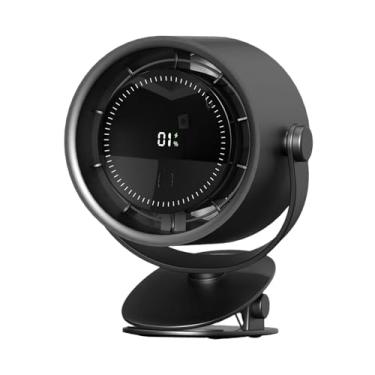 Imagem de Bothyi Clipe portátil no Fan Desk Fans Fashion Bide Travel Display com timer baixo ruído para jardinagem pesca ao ar livre, Preto