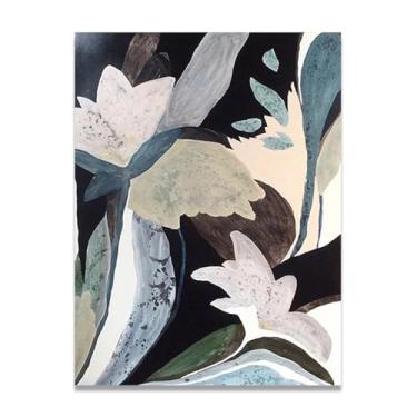 Imagem de Pintura de parede em tela abstrata azul e branco, impressão em tela, pôster, imagem colorida, arte abstrata, moderna, decoração de parede, corredor, escadas, decorações de quarto 100 x 70 cm