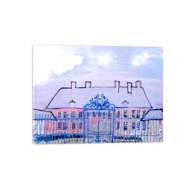 Imagem de Raoull Duufy pinturas famosas arte de parede para sala de estar - imagem de arte clássica - mansão e cerca - reprodução em tela - pronto para pendurar tela embrulhada 60 x 80 cm 24 x 31 pol