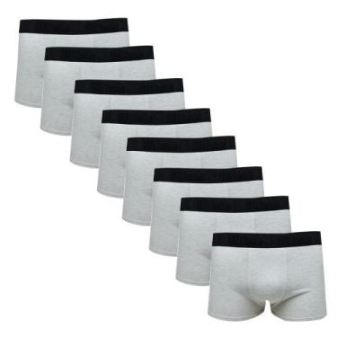 Imagem de Kit 8 Cuecas Masculinas Boxer Cotton Basic Wilson Cinza, M
