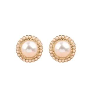 Imagem de Brincos femininos de pérola, banhados a ouro, moderno, ocasião, dia das mães, dia dos namorados, formatura, casamento, noiva,, Large, Zinco Pérola sintética Zinco, Sem pedra preciosa