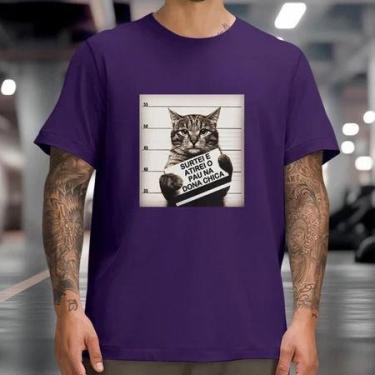 Imagem de Camiseta Gato Surtei e Atirei O Pau na Dona Chica Camisa Frase Diverti