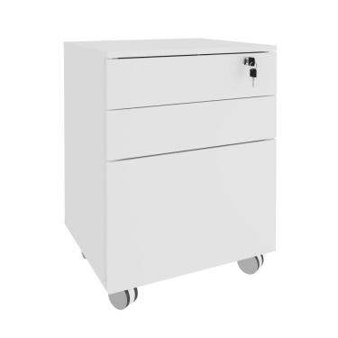 Imagem de Gaveteiro Arquivo com Chave e Rodízio ME4148 Branco Tecnomobili