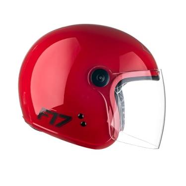 Imagem de Fly Capacete Aberto Moto F-17 HG Classic Vermelho/Cinza 60
