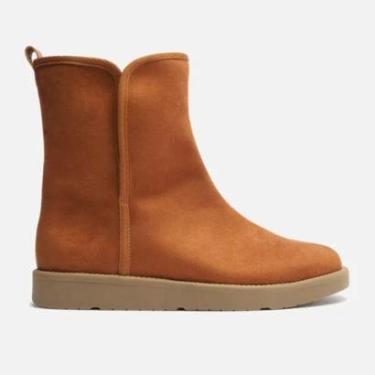 Imagem de Bota Feminino Camurça Salto Baixo Home Arezzo-Feminino