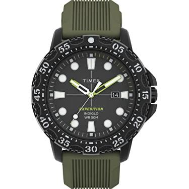 Imagem de Timex Relógio masculino Expedition Gallatin de 44 mm, Preto/verde, Moderno