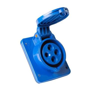 Imagem de Tomada Embutir Industrial 3P+T 32A 220-250V 9H Azul IP44 56255236 Tram