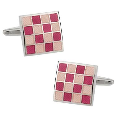 Imagem de Abotoaduras esmaltadas rosa com caixa de apresentação Cuff-Daddy