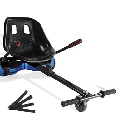 Imagem de Acessório de assento Hoverboard capacidade de 120 kg, 63,5 a 84,6 cm de comprimento ajustável, acessório de kart com assento confortável e resistente, carrinho Go Cart compatível com hoverboard de