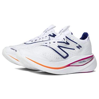 Imagem de New Balance FuelCell SuperComp Trainer V1 Tênis de corrida feminino, Branco/azul vitória/magenta pop, 37