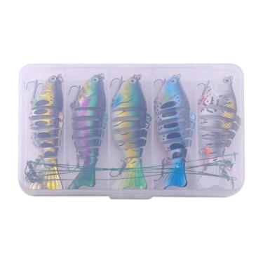 Imagem de kowaku Iscas de pesca multi -articuladas Nada -nadar isentos profissionais profissionais de pescadores de peixes de pesca iscas de natação para barco de pike, 10 Peças