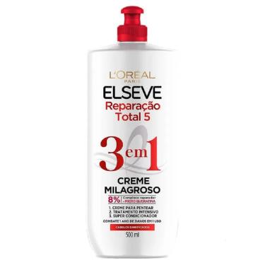 Imagem de Creme Milagroso L'Oreal Paris Elseve 3 em 1 Reparação 500ml
