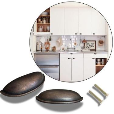 Imagem de Puxador Concha para Gavetas, Móveis e Portas, em Metal - Compras Fácei