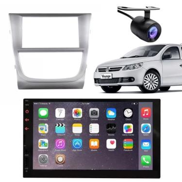 Imagem de Central Multimídia 2 Din Mp5 Saveiro G5 Câmera Moldura Tela Prata