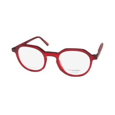 Imagem de Oga Armação de óculos de titânio 10174o / óculos de plástico acetato premium feito na França, Vermelho/preto, 50-22-145