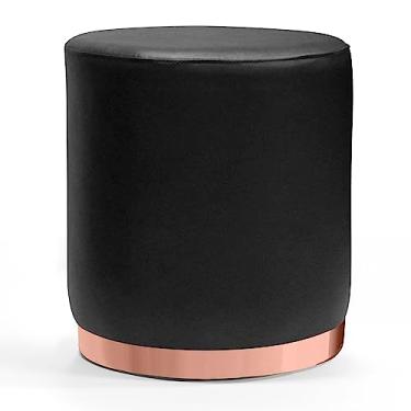 Imagem de Puff Rolon corano preto/rosê gold