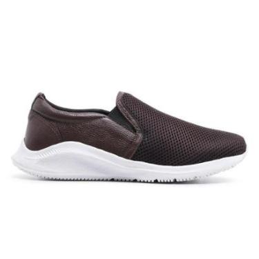 Imagem de Tênis Slip On Feminino E Masculino Casual Couro Calce Fácil Cor:;Tamanho:37-Masculino