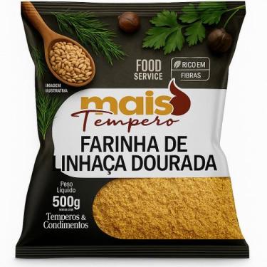 Imagem de Farinha de linhaça dourada 1kg - alta qualidade - Mais Tempero, 500g