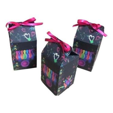 Imagem de 10 Caixinhas Neon Lembrancinha Festa - 10 Milk Boliche - Kibunitinho