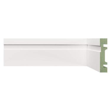 Imagem de Kit Rodapé de MDF 5 Barras Frisadas de 7cm x 2,40m Rende 12 Metros Moldufama Branco