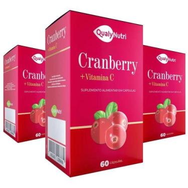 Imagem de Kit C/3 Cranberry + Vitamina C 500Mg C/60 - Qualy Nutri