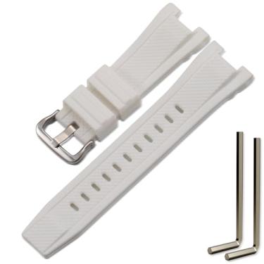 Imagem de MCXGL Pulseira de relógio de substituição compatível com Gshock para Casio GST-210 GST-W110 GST-W100 GST-S110 GST-S100 GST-B100 GST-S300, Fivela de prata branca, 26mm, Cinto de malha masculino