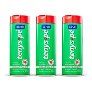 Imagem de Kit 3 Tenys Pé Canforado Talco Anticéptico 100g Baruel - Desodorante e