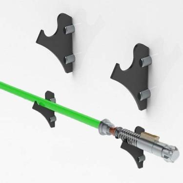 Imagem de WANLIAN Suporte para sabre de luz, suporte para sabre de luz, adequado para suporte de sabre de luz FX, espadas, sabre de luz e sabre de luz Star Wars, 1 par (preto)