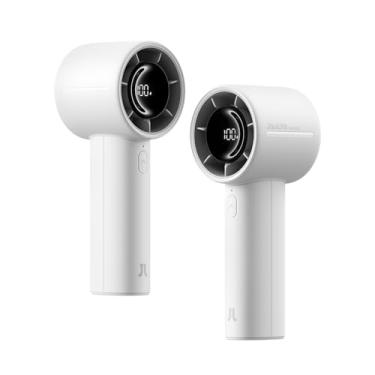 Imagem de JISULIFE Ventilador turbo portátil, vento forte de 5 velocidades, mini portátil, até 35 horas, ventilador pessoal recarregável por USB para escritório, viagem, exterior, interior (cinza)