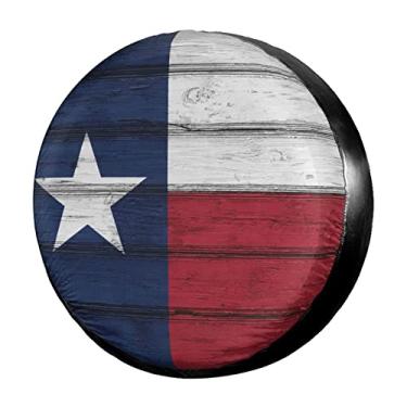 Imagem de Capa de pneu sobressalente para placa da bandeira do Texas à prova de poeira, capa de pneu para Jeep e Trailer, RV, SUV e muitos veículos 35,5 cm