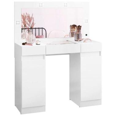 Imagem de Penteadeira Camarim Com Porta Joias 3 Gavetas 2 Portas Princess Branco