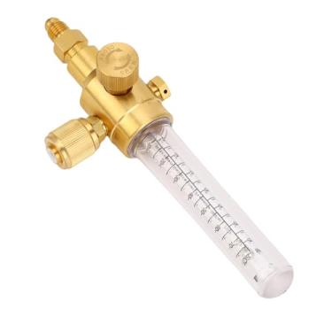 Imagem de Luocute Indicador de Fluxo de Nitrogênio de Entrada e Conexão de 1/4in Flares, Indicador de Fluxo de Nitrogênio Em Escala Dupla de Cobre Puro para Monitorar o Gás Com Disco de Alívio de