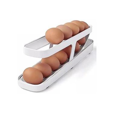 Imagem de Porta Ovos Dispenser Organizador Bandeja Para Geladeira Prático 2 Anda