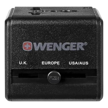 Imagem de Adaptador Universal de Tomada com Porta Usb, Policarbonato, Preto, Wenger